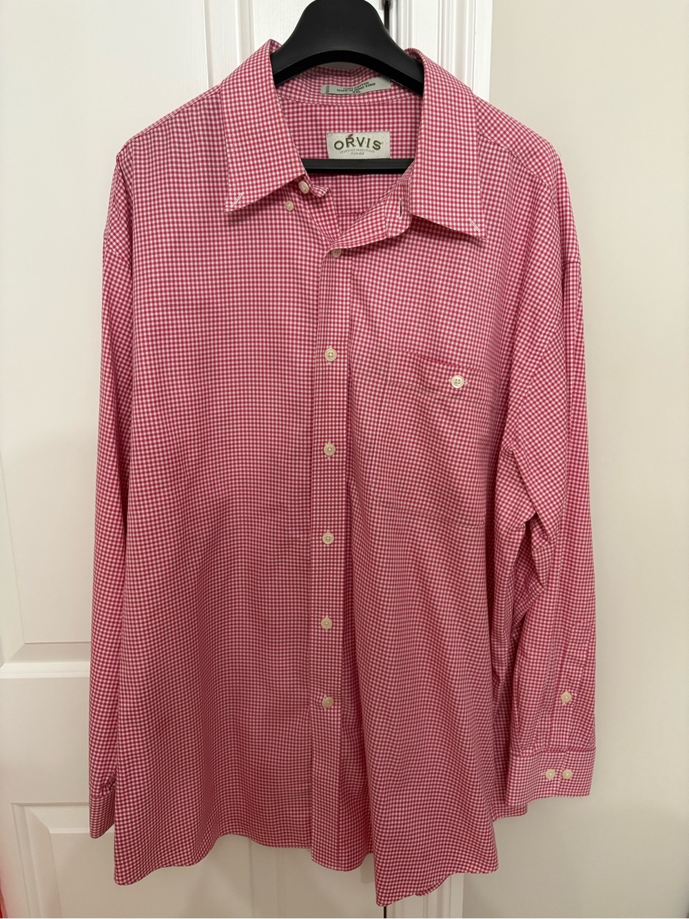 Orvis Men's Pink Gingham Button-Front Dress Shirt